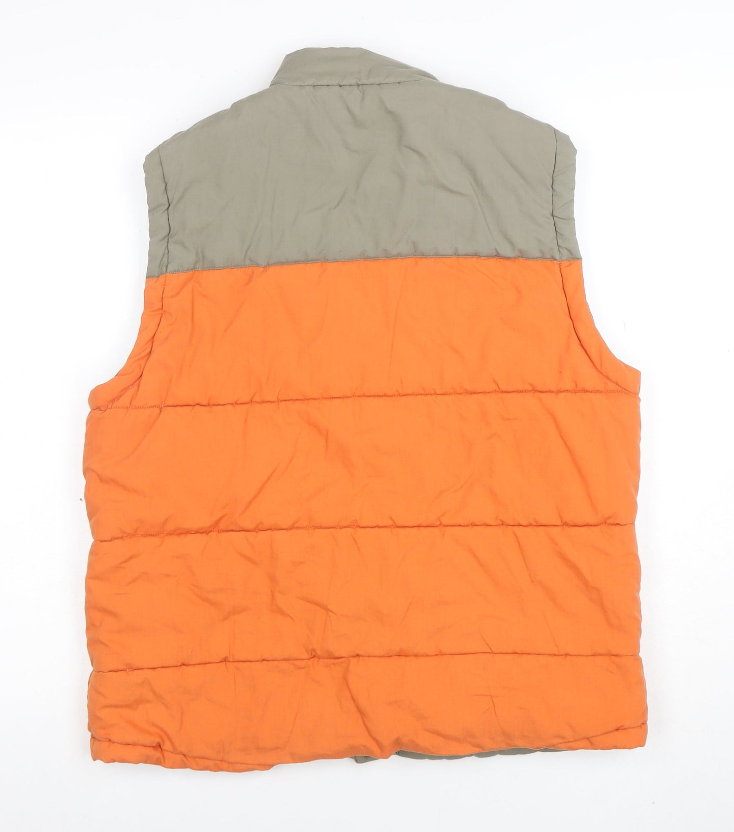 Enrico Man Men's Orange Puffer Waistcoat M Polyester Cotton Lined