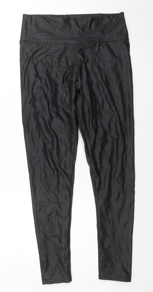 Yu & Me Women’s Black Faux Leather Stretch Leggings M