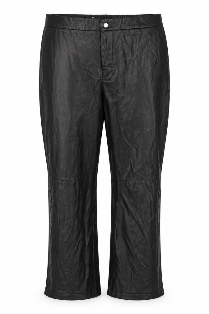 Very Womens Black Faux Leather Trousers Size 18 Elastic Waist