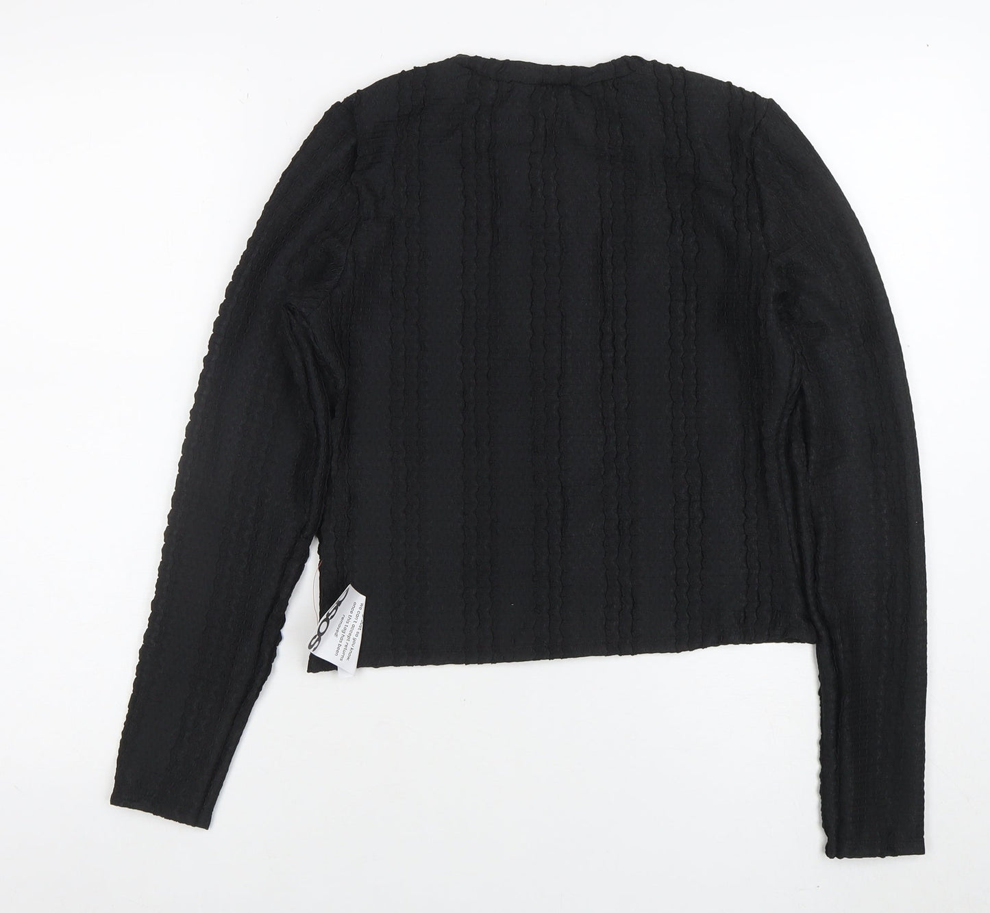 ASOS Women’s Black Cropped Button-Up Long Sleeve Top Size S