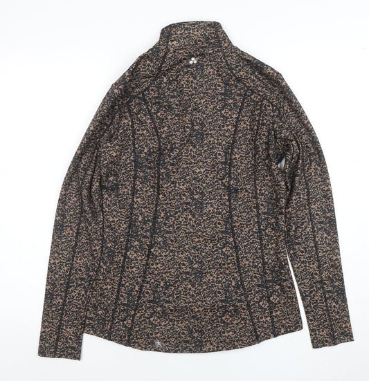 Dunnes Stores Womens Brown Animal Print Full Zip Sweatshirt S