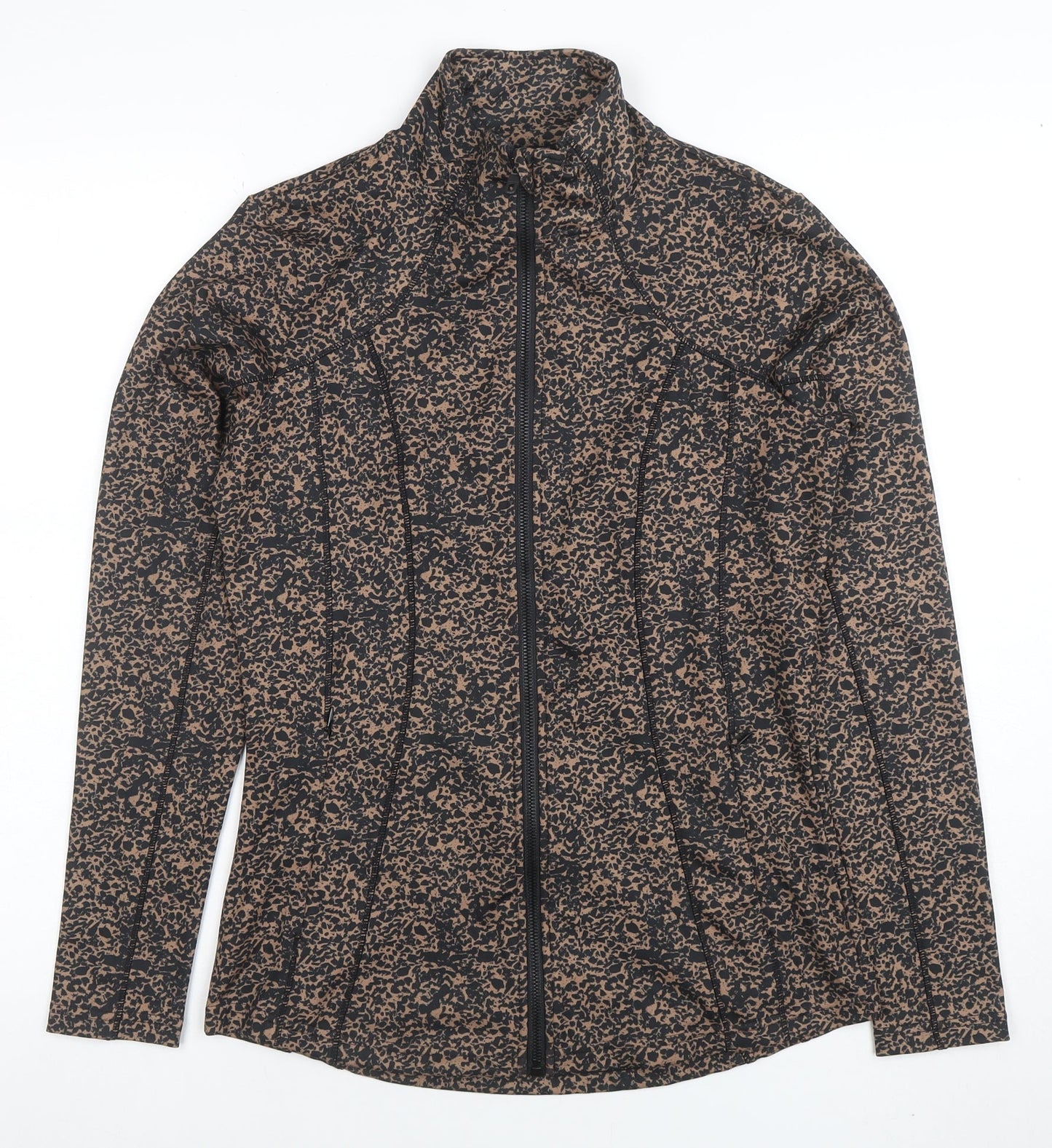 Dunnes Stores Womens Brown Animal Print Full Zip Sweatshirt S