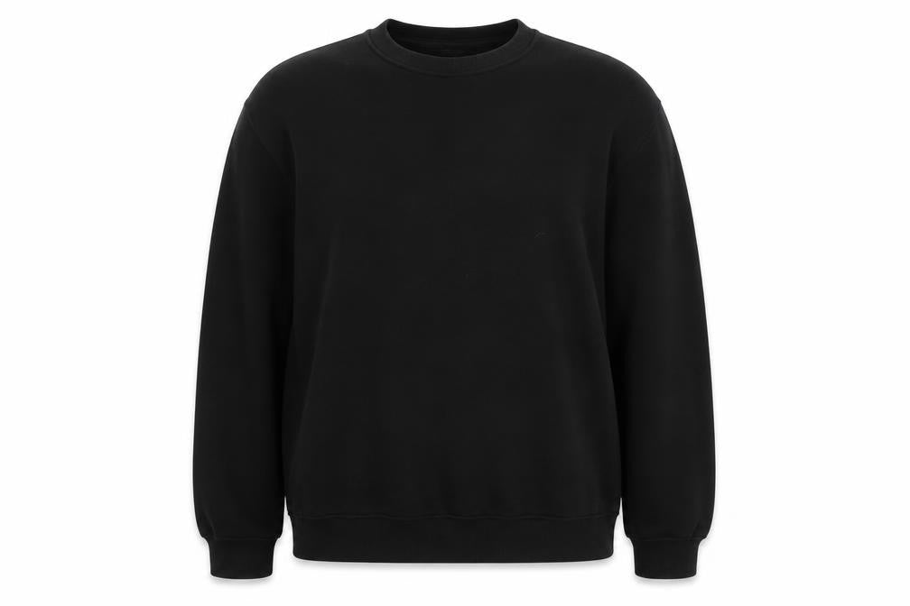 H&M Basic Women's Black XL Pullover Sweatshirt Cotton Blend Crew Neck