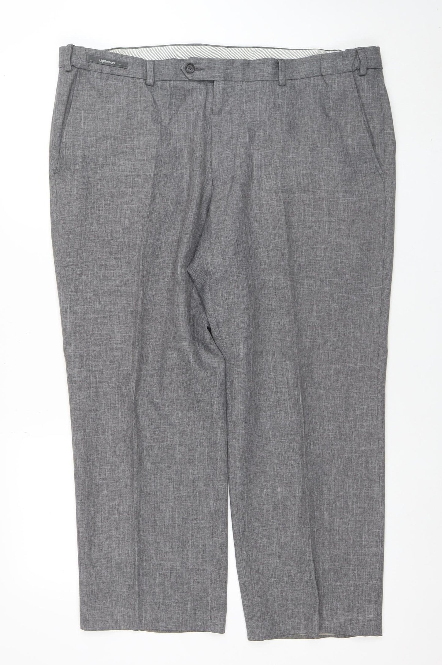 Marks and Spencer Men Mid Grey Regular Fit Dress Trousers 40W 29L