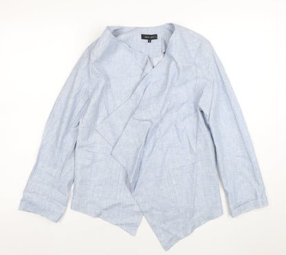 New Look Women's Blue Linen Blend Shawl Collar Blazer Size 8