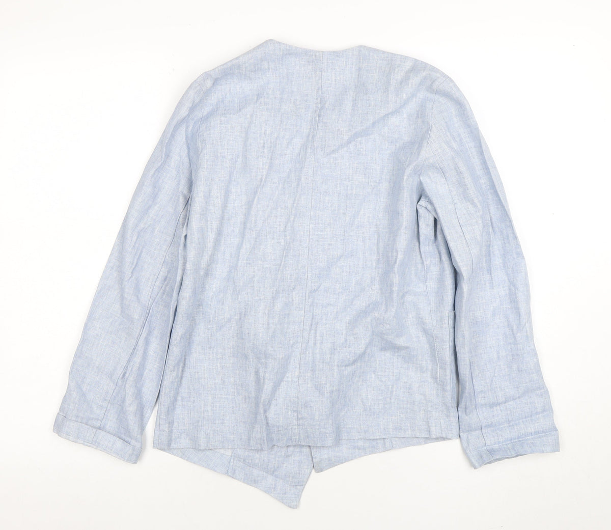 New Look Women's Blue Linen Blend Shawl Collar Blazer Size 8