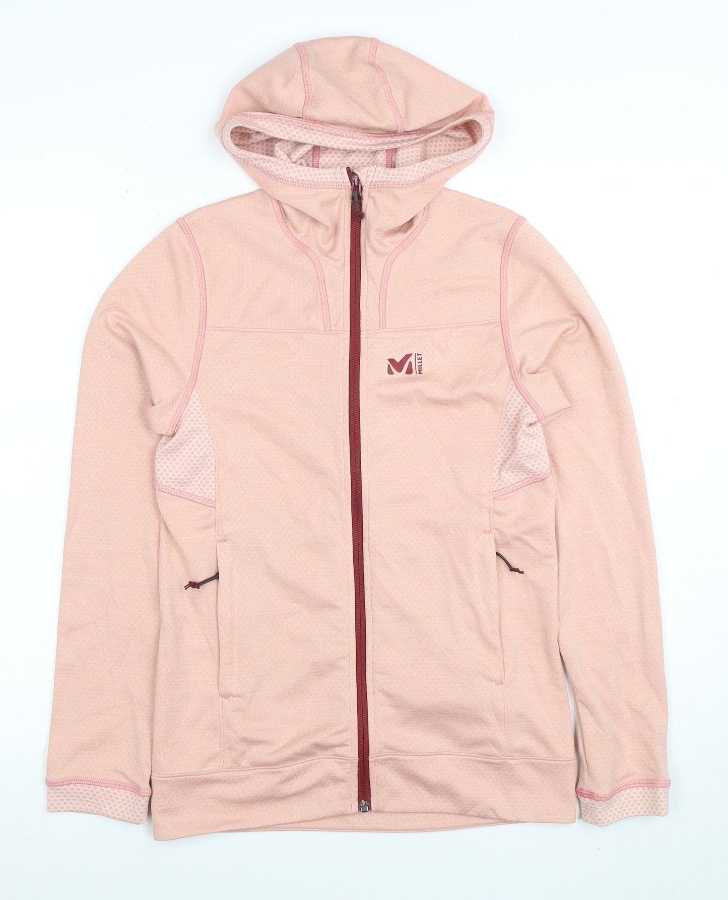 Millet Women Pink Full Zip Hooded Sweatshirt Size 8 Polyester