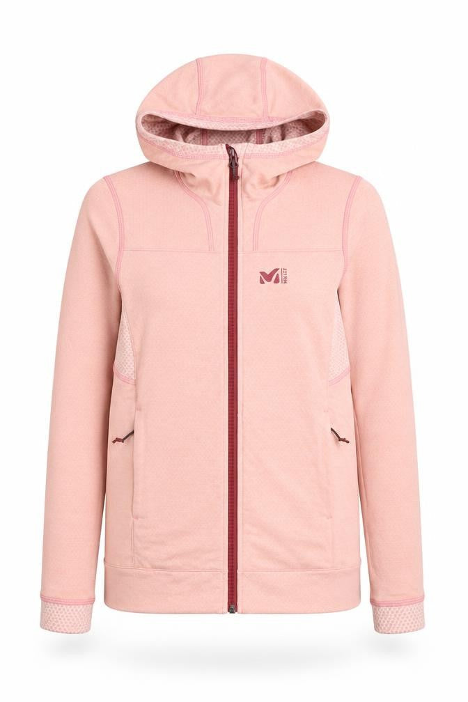 Millet Women Pink Full Zip Hooded Sweatshirt Size 8 Polyester