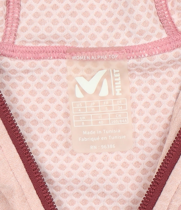 Millet Women Pink Full Zip Hooded Sweatshirt Size 8 Polyester
