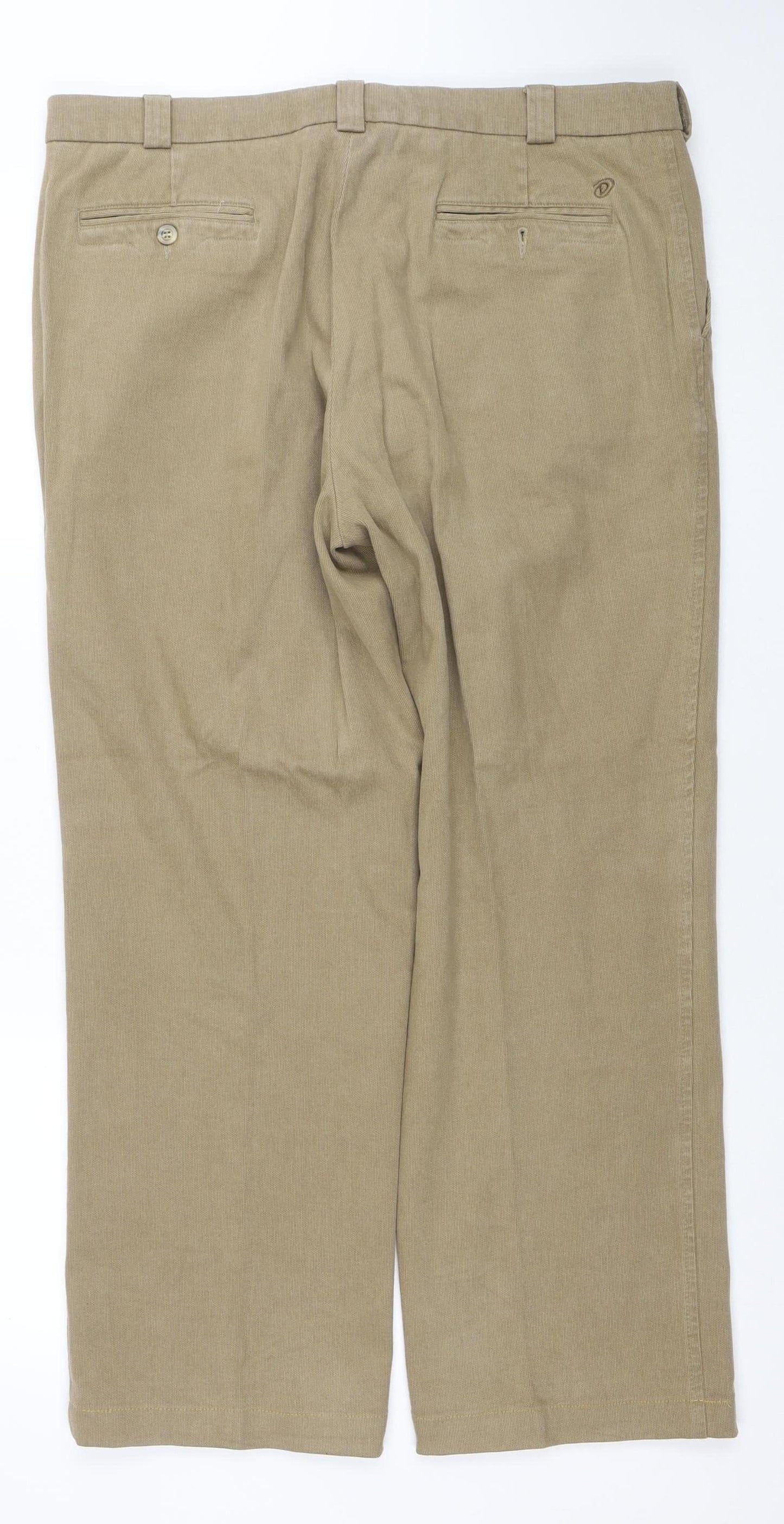 Douglas Men's Beige Chino Trousers 38in Regular Fit Cotton Blend