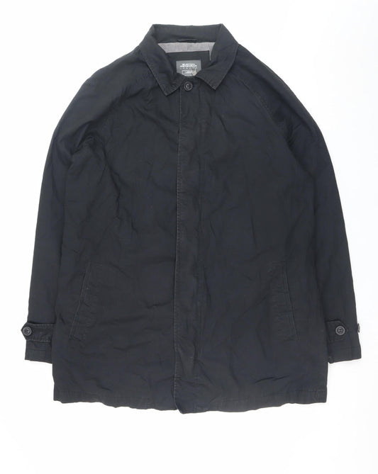 Burton Menswear London Men’s Black Rain Coat L Water Resistant Twill Jacket
