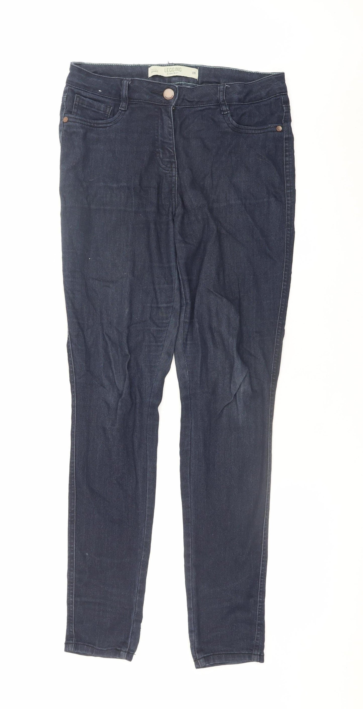 Next Womens Blue Jegging Jeans Size 12R Slim Fit Stretch Denim