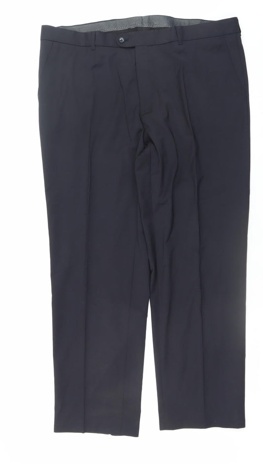 Carl Gross Men's Black Wool Blend Dress Pants Size 48R