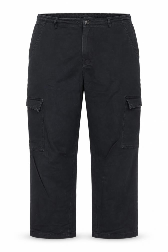Dunnes Men Black Size 18 Cargo Trousers with Elastic Waist