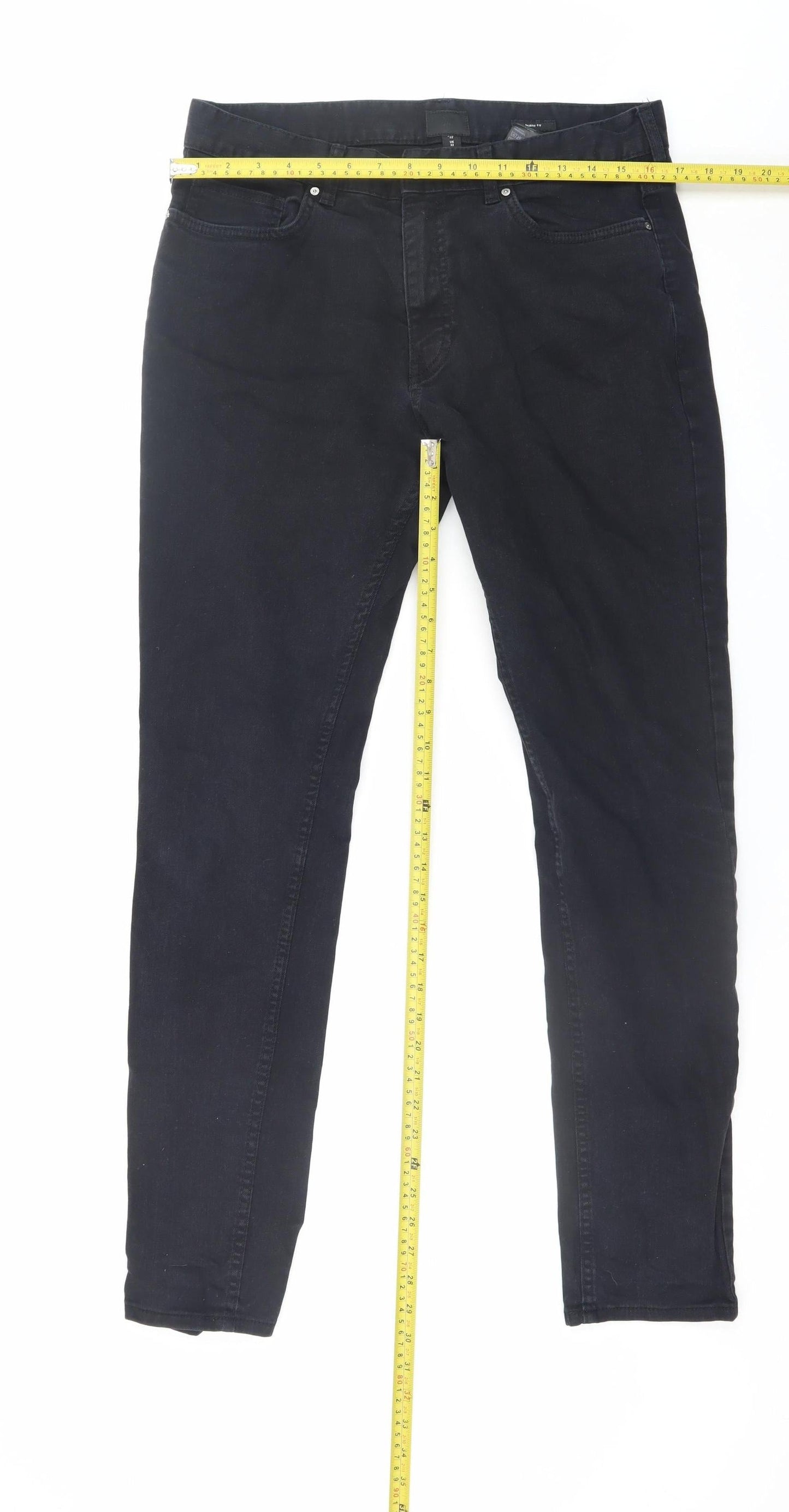 H&M Men's Black Slim Fit Skinny Jeans 32W Denim
