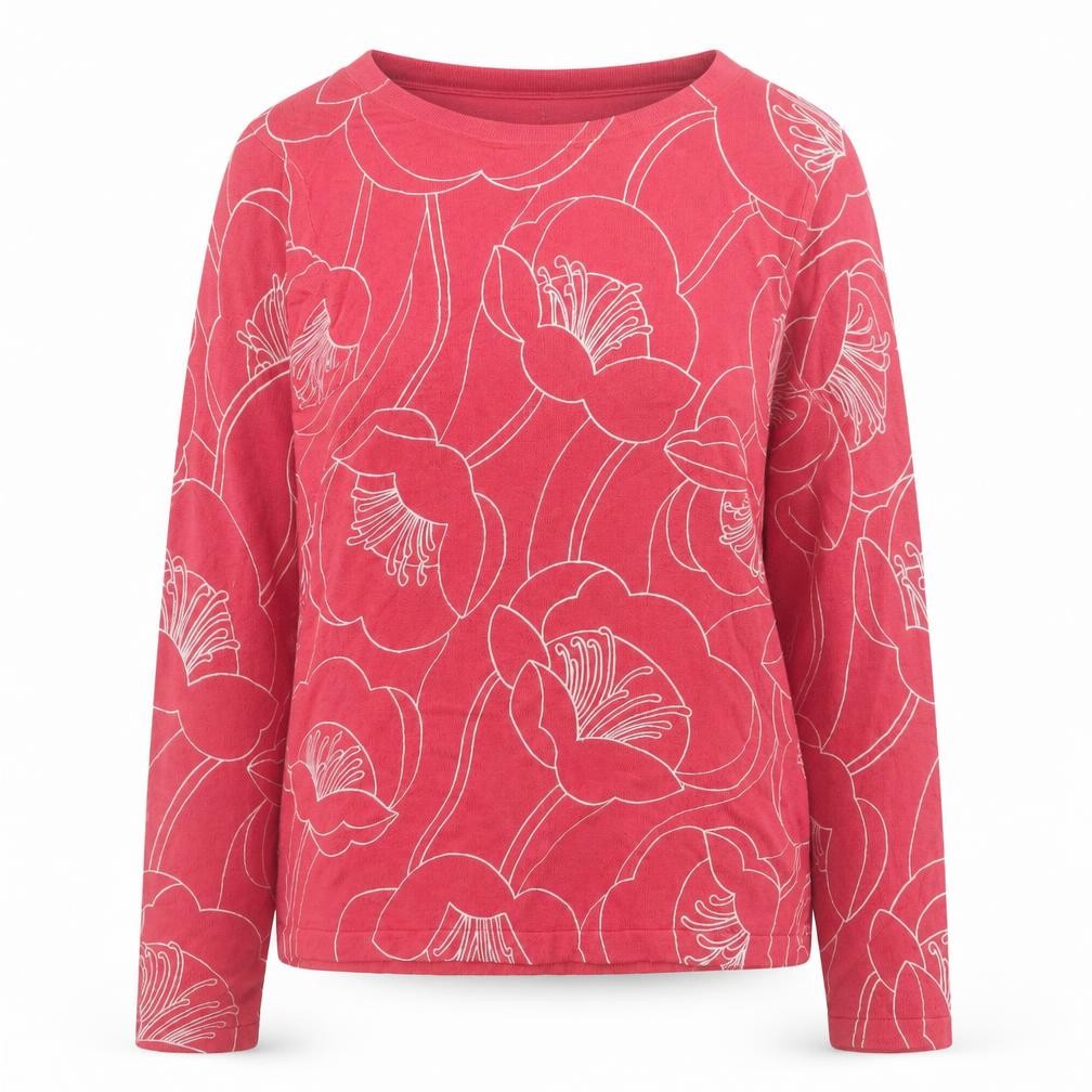 Next Womens Pink Floral Crew Neck Long Sleeve Pullover Jumper Size 14