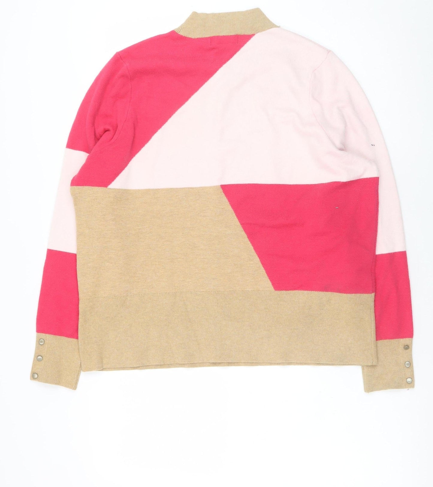 Marks and Spencer Women’s Multicoloured Geometric Mock Neck Jumper Size 22