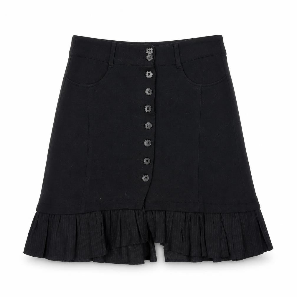 Comptoir Des Cotonniers Womens Black Knee Length A-Line Skirt Size 8