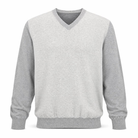 Marks & Spencer Men’s Grey V-Neck Cotton Cashmere Jumper Size L Regular Fit