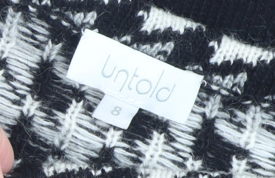 Untold Women’s Black Houndstooth Knit Bodycon Dress Size 8