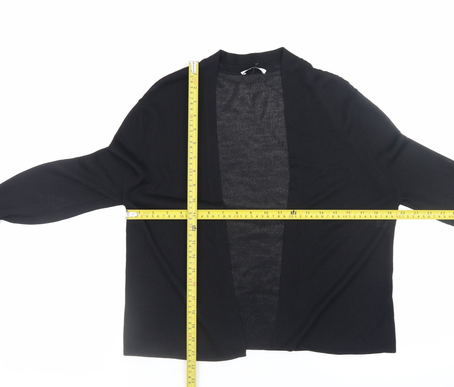 Nicole Farhi Women's Black Knit Open Cardigan M