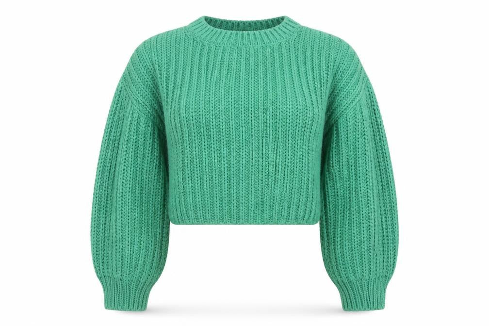 Topshop Women Green Chunky Knit Crew Neck Pullover Jumper M
