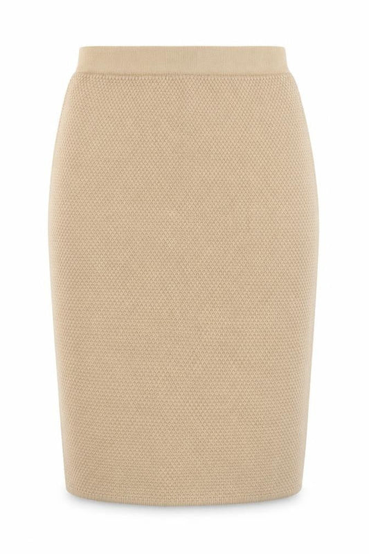 Y.A.S Womens Beige Wool Blend Midi Pencil Skirt UK 12