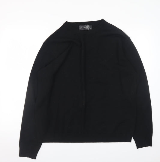 Simon Clark Men's Black 2XL Crew Neck Acrylic Pullover Jumper