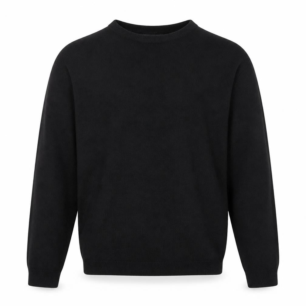 Simon Clark Men's Black 2XL Crew Neck Acrylic Pullover Jumper