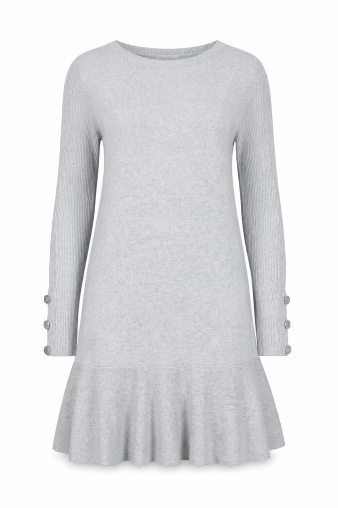 Tu Women Grey Size 8 Knit Sweater Dress Long Sleeve Crew Neck