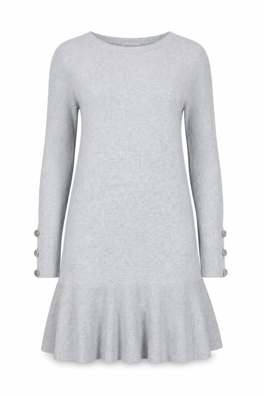 Tu Women Grey Size 8 Knit Sweater Dress Long Sleeve Crew Neck