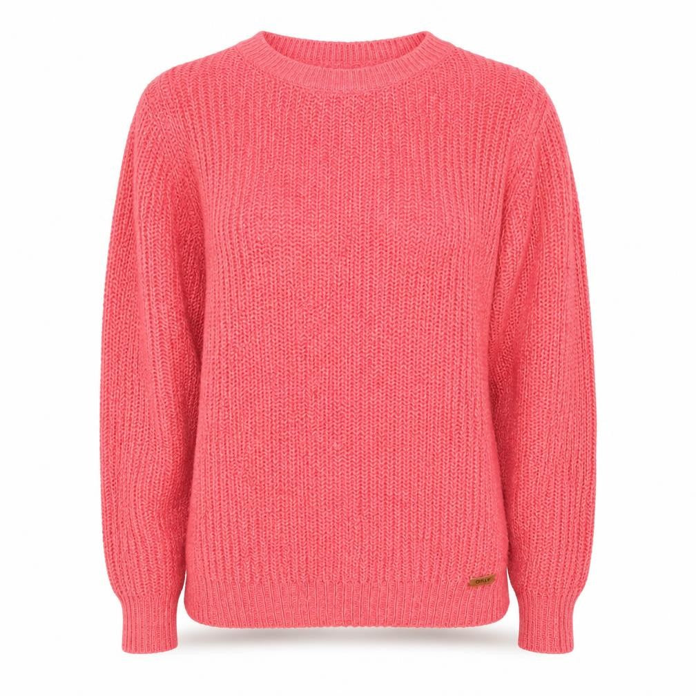 ONLY Unisex Pink Chunky Knit Pullover Jumper Size S