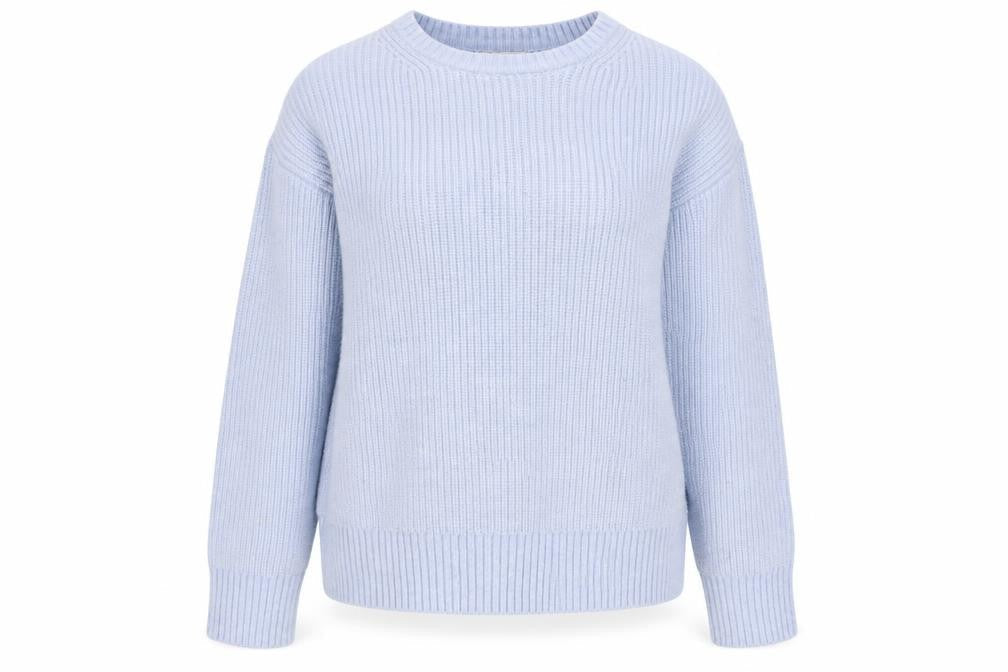 Marks & Spencer Women Blue Crew Neck Chunky Knit Pullover Jumper M