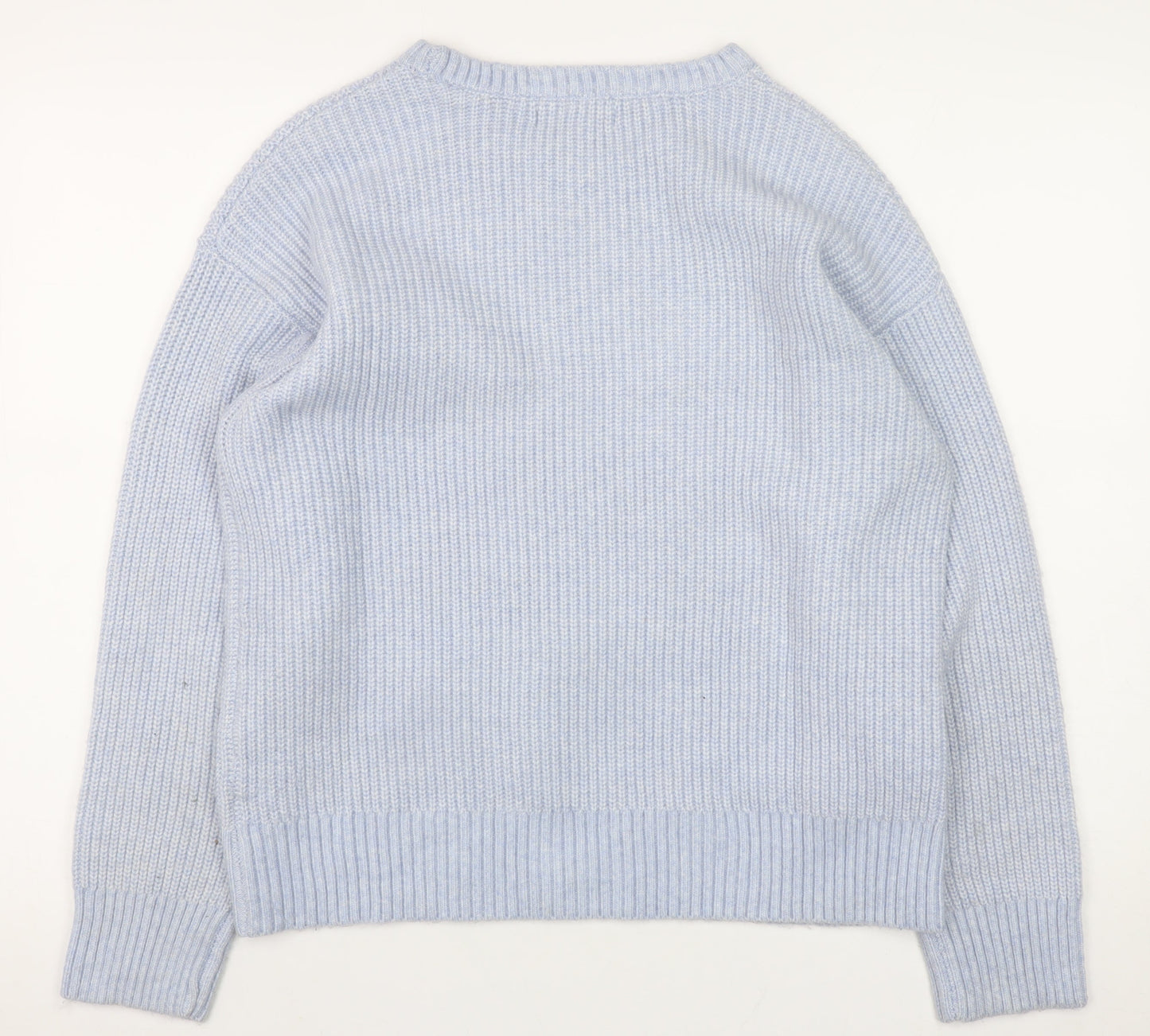 Marks and Spencer Women Blue Crew Neck Chunky Knit Pullover Jumper M