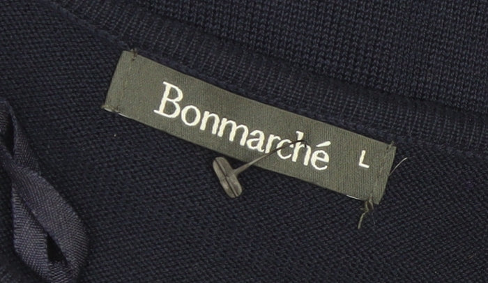 Bonmarché Women’s Blue Beaded Short Sleeve Knit Pullover Jumper L