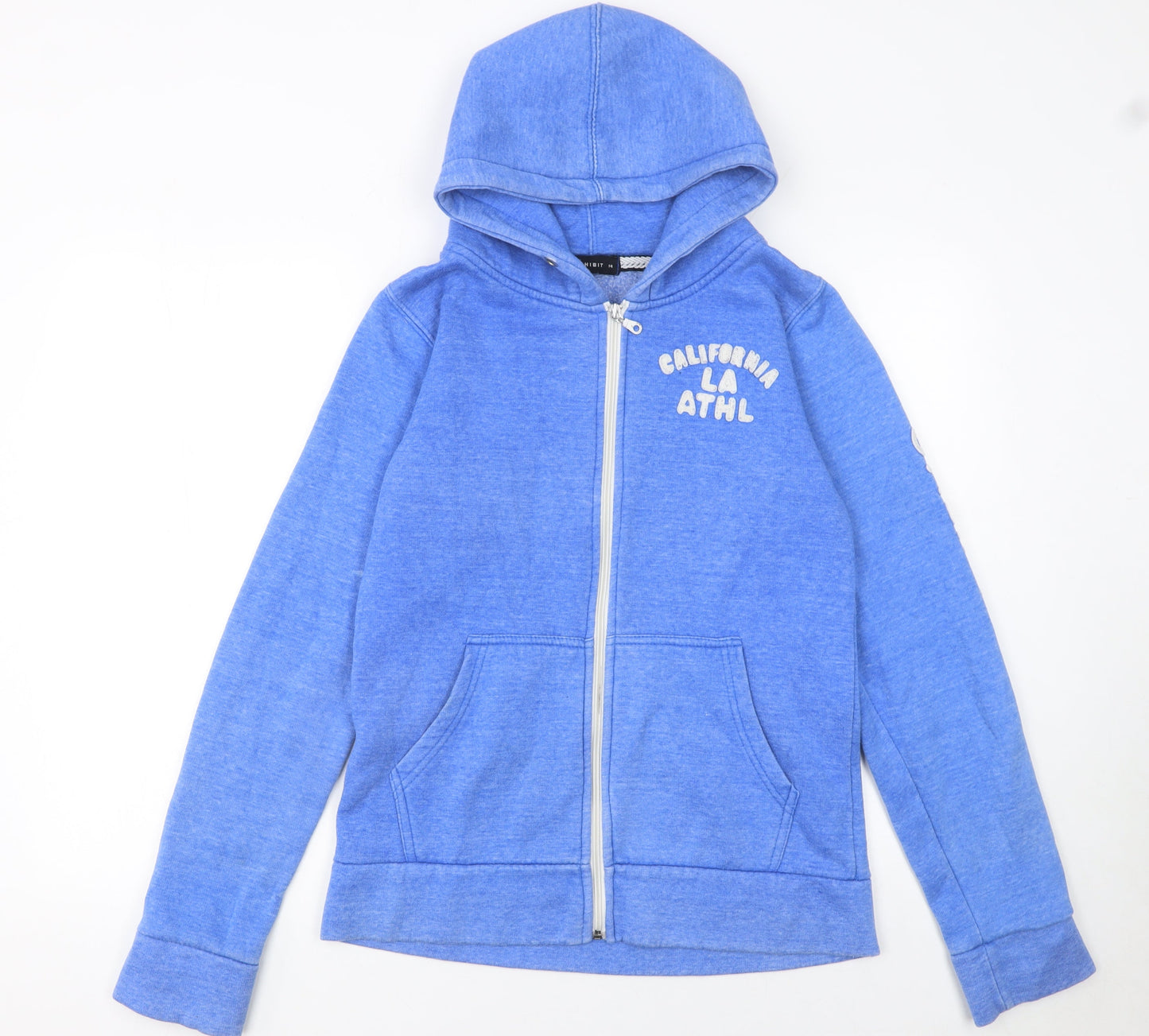 Exhibit Womens Blue Full Zip Hoodie Size 14 California Print