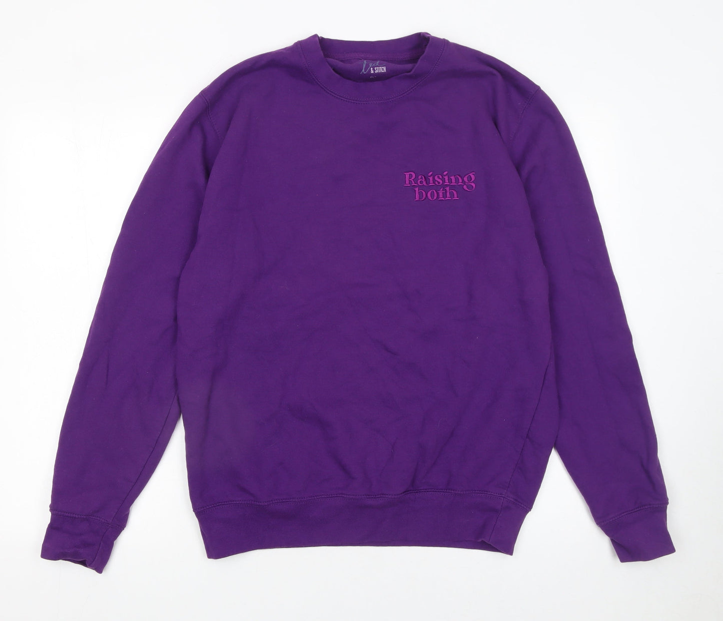 Ted & Stitch Women's Purple Cotton Blend Pullover Sweatshirt - Size M