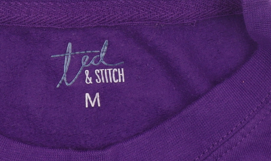 Ted & Stitch Women's Purple Cotton Blend Pullover Sweatshirt - Size M
