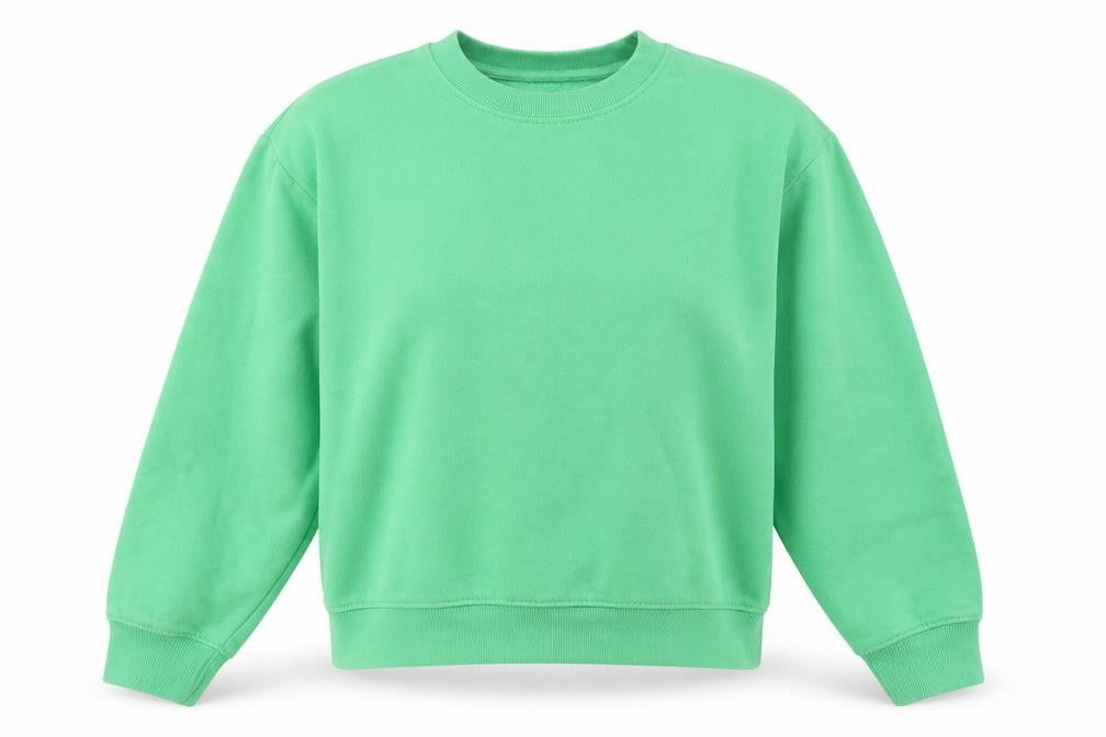Zara Women Green Crew Neck Long Sleeve Pullover Sweatshirt Size S