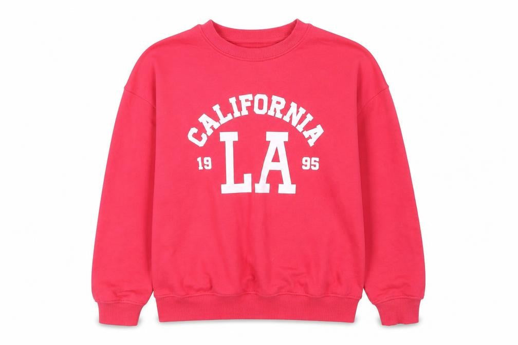 Dunnes Women’s Pink California LA 1995 Pullover Sweatshirt Size S