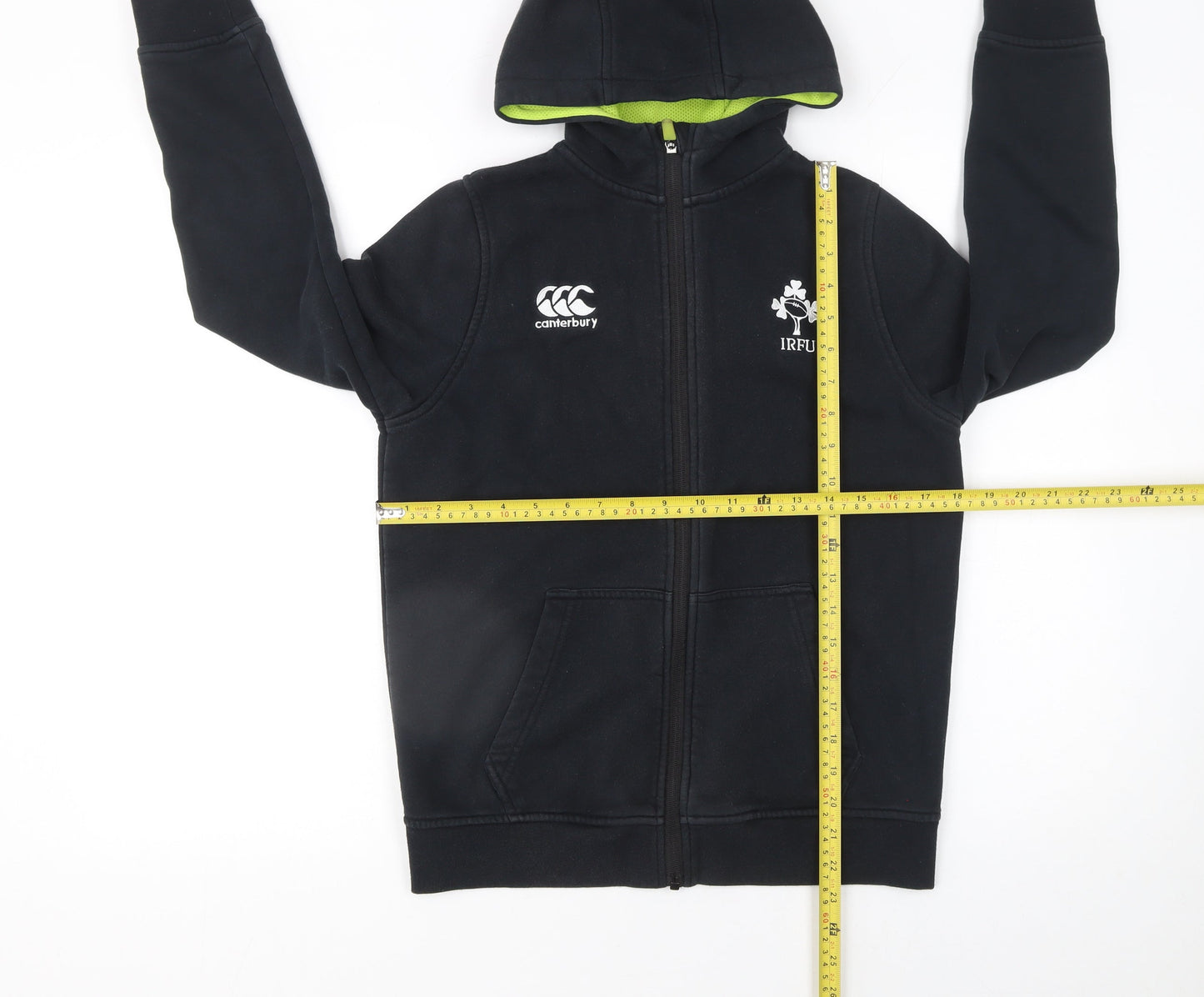 Canterbury Boys Black Full Zip Rugby Hoodie IRFU 14 Years