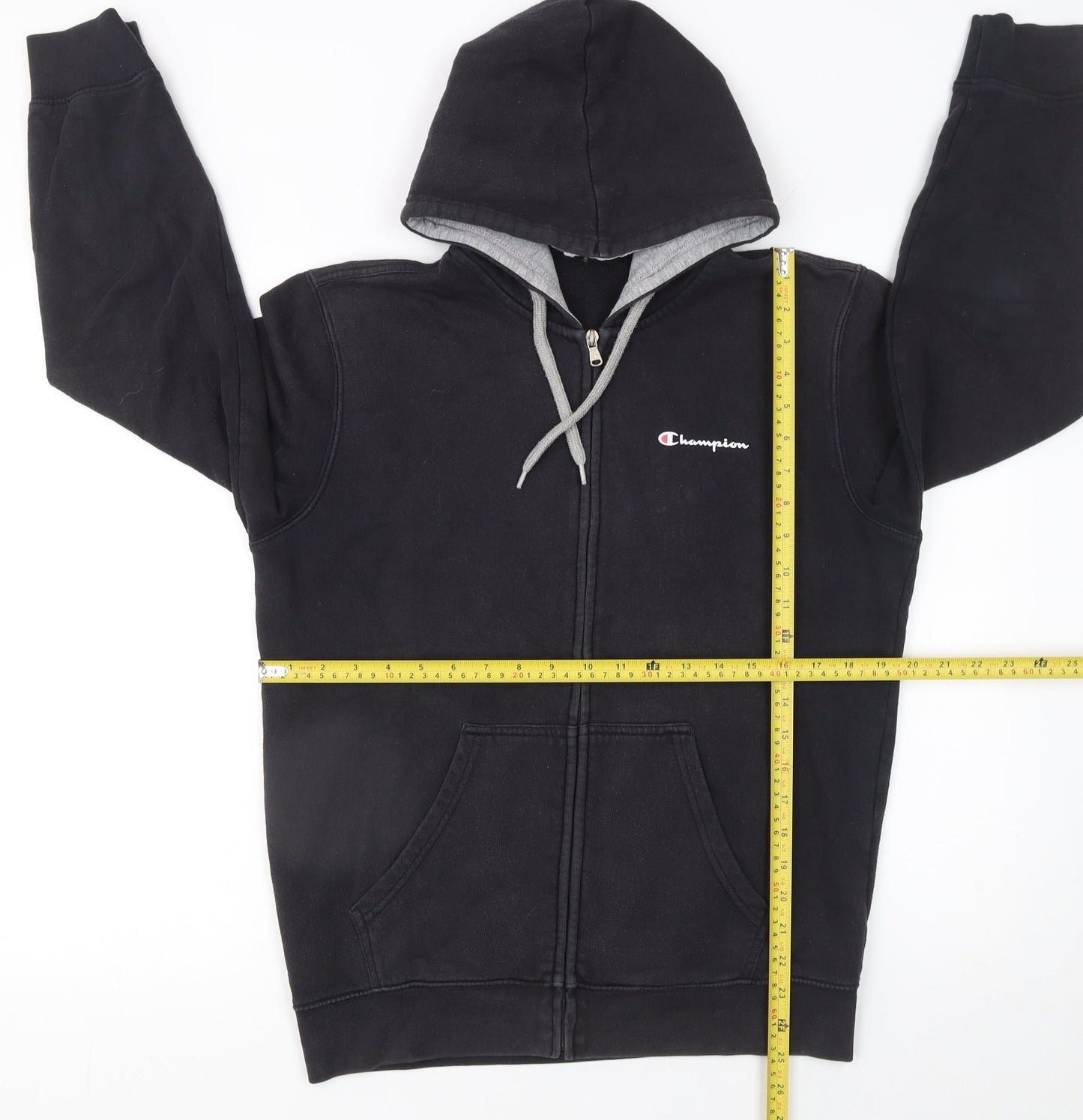 Champion Men’s Black Full Zip Hoodie Size M Fleece Sweatshirt