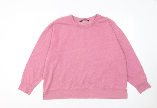 St. Bernard for Dunnes Stores Womens Pink Crew Neck Pullover Sweatshirt Size L