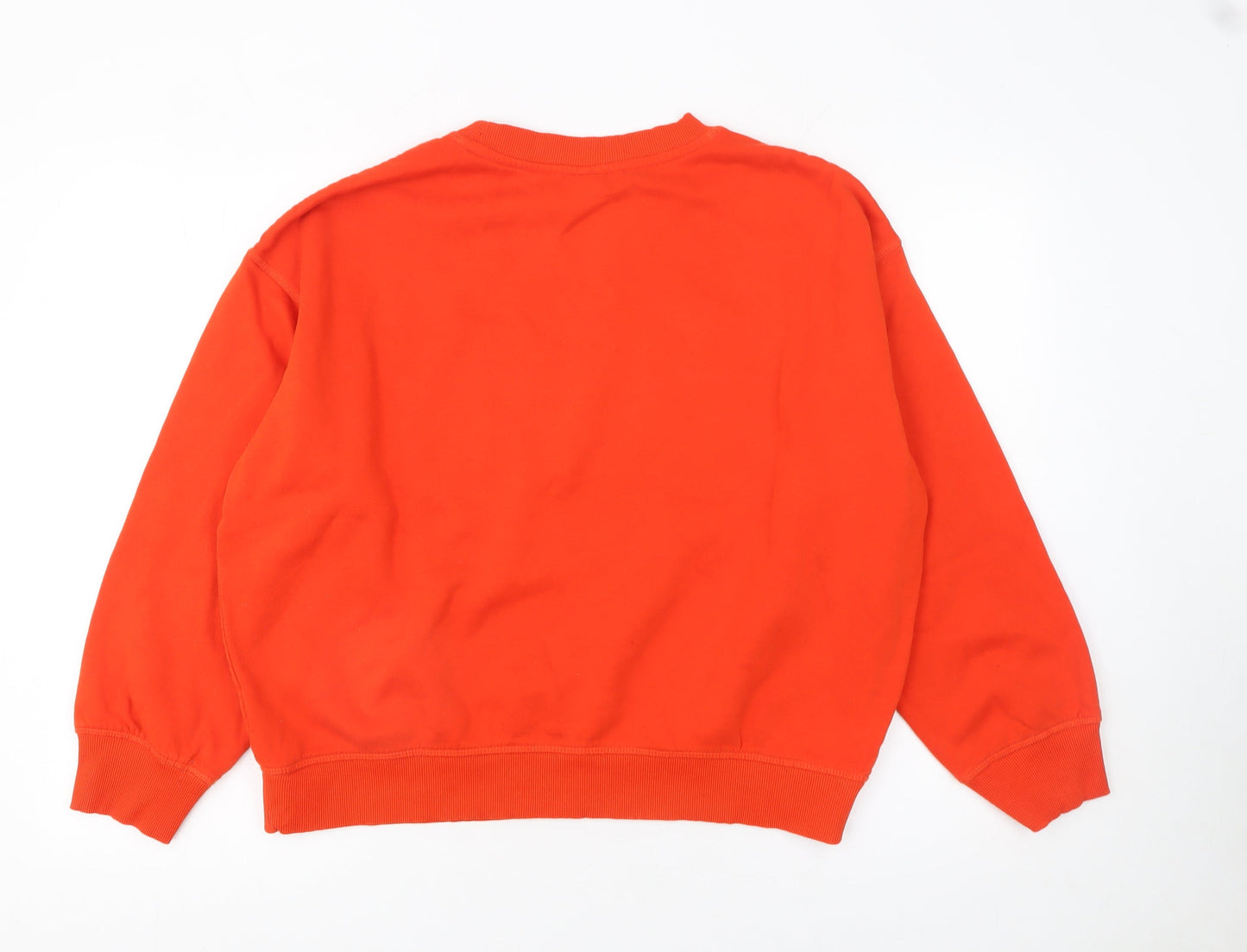 H&M Womens Orange Paris Graphic Pullover Sweatshirt M UK 12