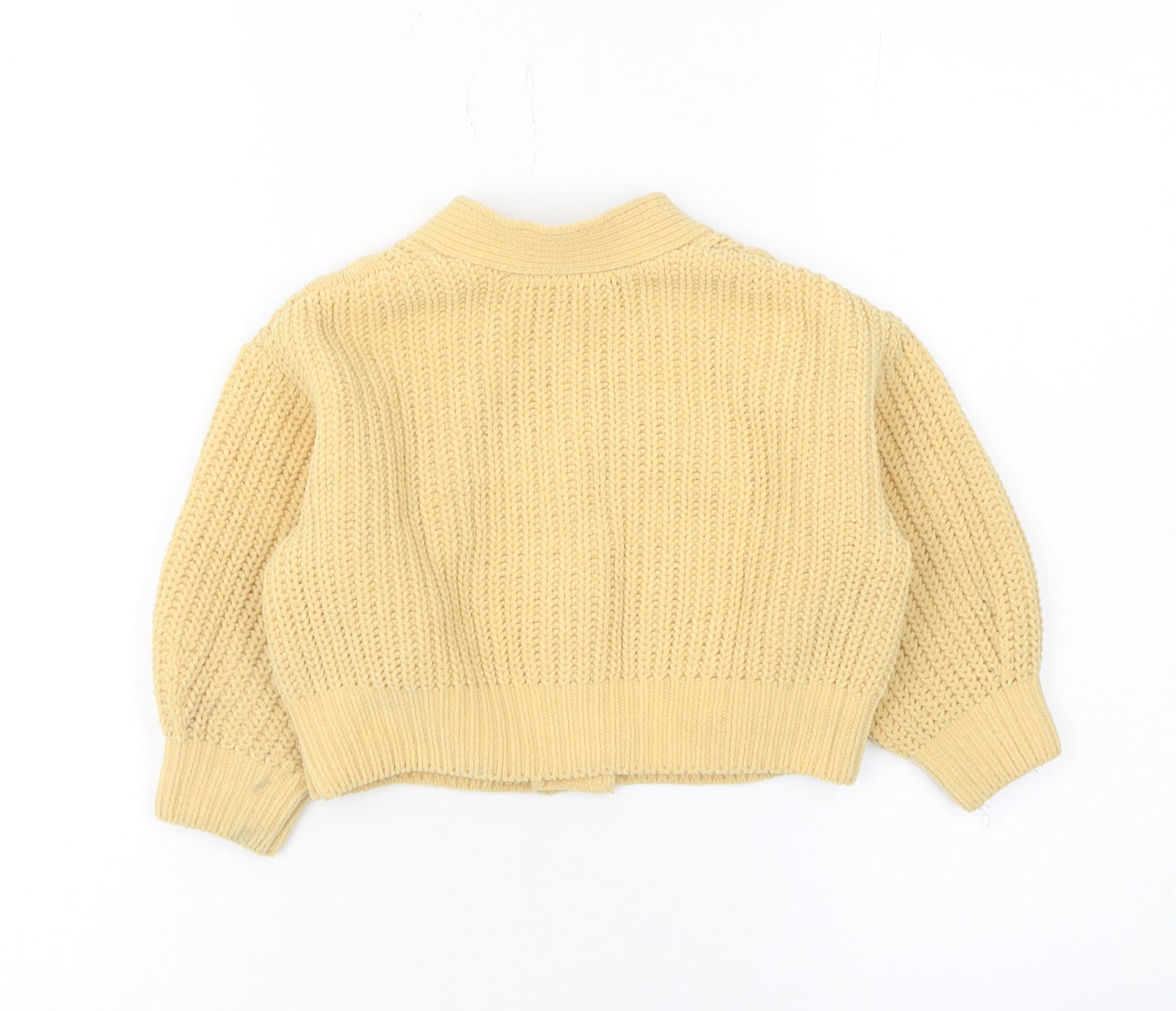 Marks and Spencer Girls Beige Cable Knit Button Cardigan 3-4 Years