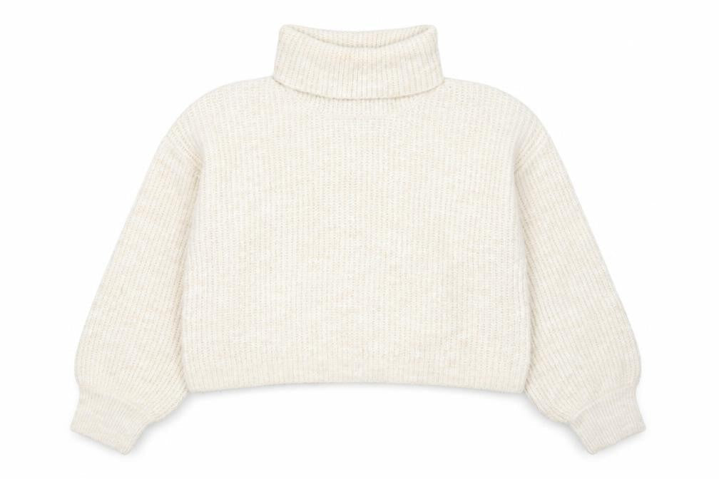 915 Girls Beige Acrylic Blend Roll Neck Jumper Age 12-13 Years