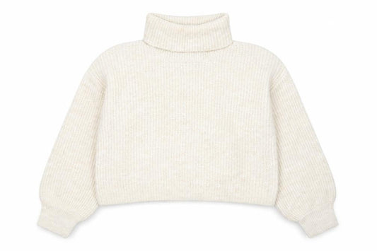 915 Girls Beige Acrylic Blend Roll Neck Jumper Age 12-13 Years
