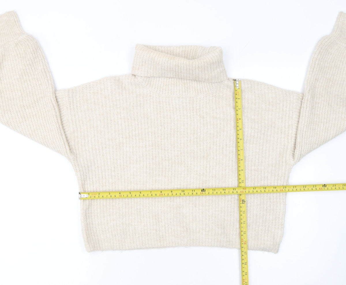 915 Girls Beige Acrylic Blend Roll Neck Jumper Age 12-13 Years