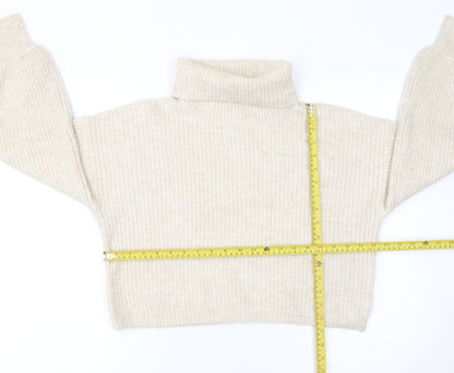 915 Girls Beige Acrylic Blend Roll Neck Jumper Age 12-13 Years