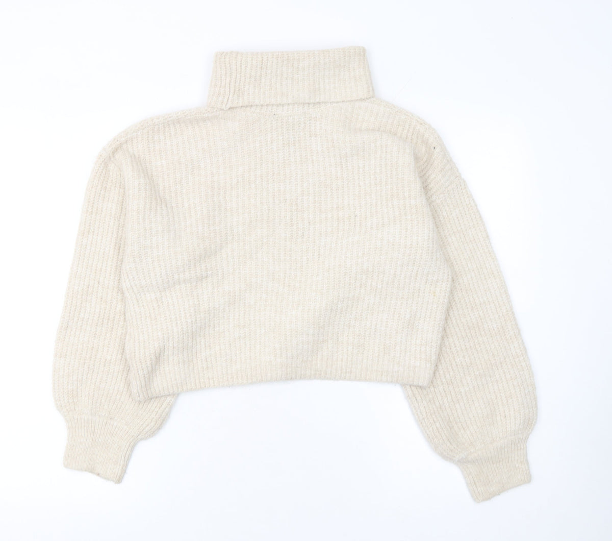 915 Girls Beige Acrylic Blend Roll Neck Jumper Age 12-13 Years
